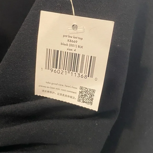 Kate Spade New York Ponte Bow-Knot Peplum Top Black Size 4 - Picture 5 of 7